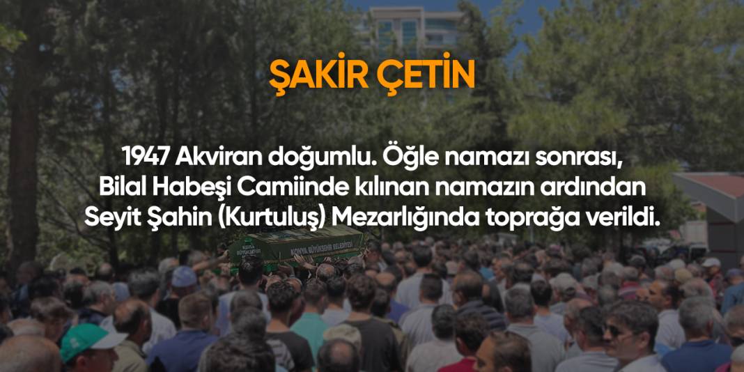 Konya'da bugün vefat edenler | 5 Şubat 2025 11